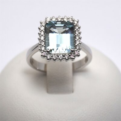 186 anello acquamarina e diamanti prezzo oro bianco giorgio visconti gioielleria bari ab preziosi balzano AB12603