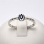 Anello Oro Zaffiro Blu 0.10ct con Diamanti 0.07ct Giorgio Visconti