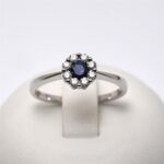 Anello Oro Zaffiro Blu 0.28ct con Diamanti 0.22ct Giorgio Visconti