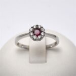 Anello Oro Rubino 0.26ct con Diamanti 0.22ct Giorgio Visconti