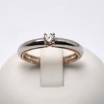 Anello Solitario Bicolore con Diamante 0.20ct Giorgio Visconti