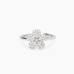 Anello Fiore in Zirconi Bianchi Donna Mabina