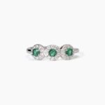Anello in Argento Trilogy di Zirconi e Smeraldi Donna Mabina