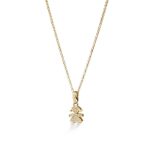 Collana con Ciondolo Bimba in Oro Giallo e Diamanti 0.11ct Le Bebé