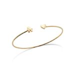 Bracciale Rigido Oro Giallo con Cuore e Bimbo con Diamantino Le Bebé - Le Petits