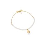 Bracciale in Oro Giallo con Perle e Bimbo con Diamantino Le Bebé - Le Perle