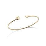 Bracciale Rigido Oro Giallo con Cuore e Bimba con Diamantino Le Bebé - Le Petits