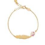 Bracciale in Oro Giallo Unicorno e Targhetta Bimba Le Bebé - Toys