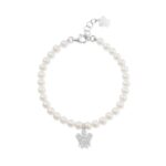Bracciale di Perle con Angelo in Pavè di Zirconi Donna R. Giannotti