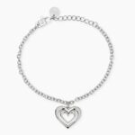 Bracciale in Acciaio Rolò con Ciondolo Cuore Donna Kidult