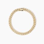 Bracciale in Argento Dorato Groumette Diamantata e Zirconi  Donna Mabina