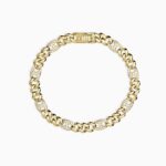 Bracciale in Argento Dorato Groumette e Marine in Zirconi Donna Mabina
