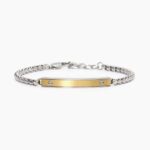 Bracciale in Acciaio con Piastrina Dorata Uomo 2Jewels