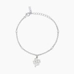 Bracciale con Quadrifoglio Pendente e Punti Luce Donna Mabina