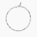 Bracciale in Argento con Cilindri Lucici e Intagli Neri Uomo Mabina