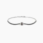 Bracciale in Argento Tennis Zirconi Neri e Ancora Uomo Mabina