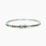 Bracciale in Argento Tennis con Pietre Verdi Degradè Princess Donna Mabina