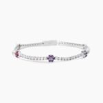 Bracciale Tennis in Argento con Fiore Colorati Donna Mabina