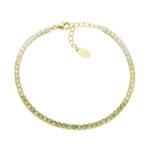 Bracciale Tennis Dorato Verde Oliva Degradè in Argento Donna Amen