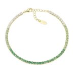 Bracciale Tennis Dorato Verde Degradè in Argento Donna Amen