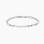 Bracciale in Acciaio Tennis e Cristalli Bianchi 3mm Uomo Kidult