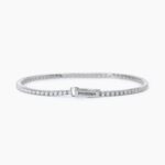 Bracciale in Argento Brunito Tennis con Zirconi Bianchi 2mm Uomo Mabina