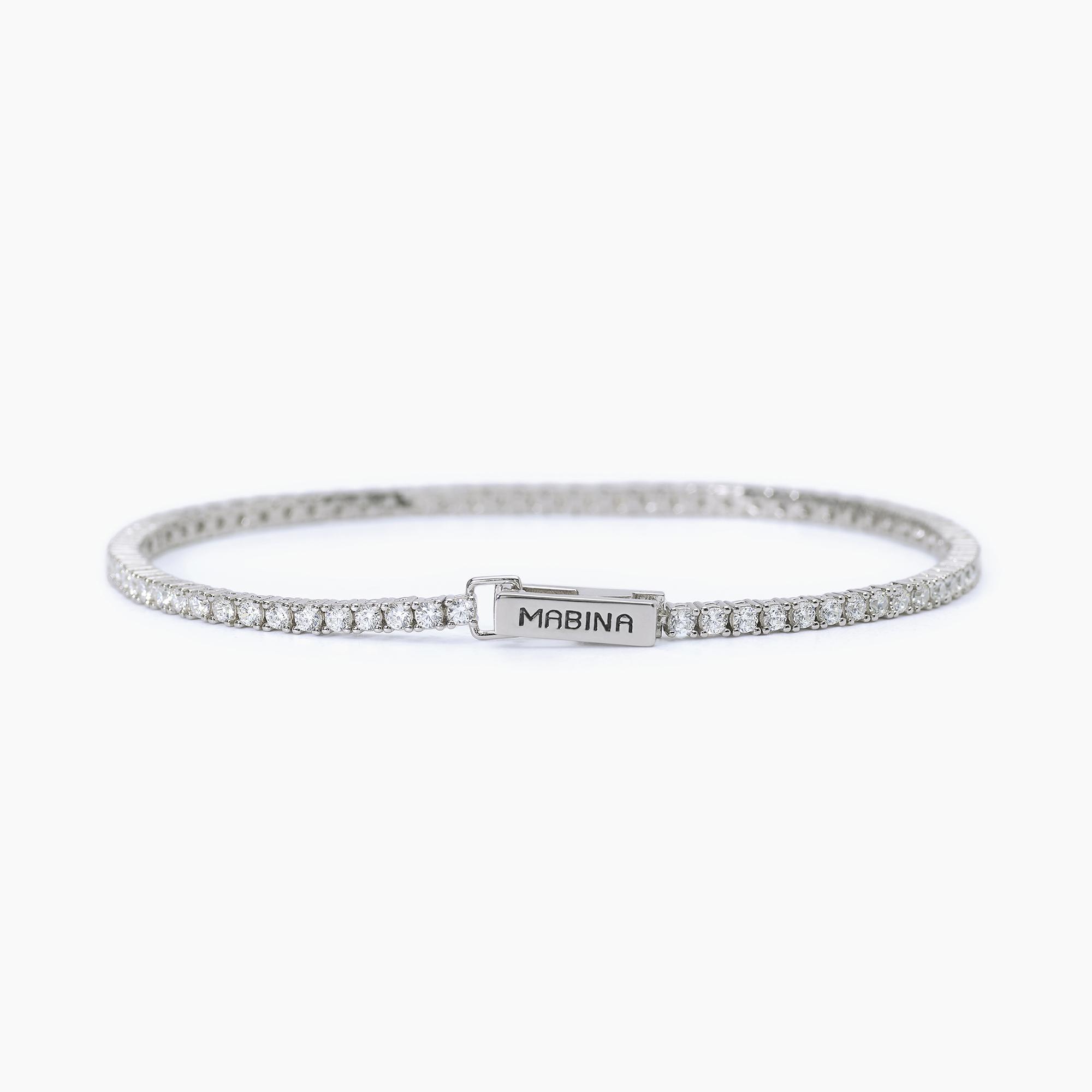 Bracciale-tennis-uomo-in-argento-con-zirconi-bianchi-533712.jpg Bracciale in Argento Brunito Tennis con Zirconi Bianchi 2mm Uomo Mabina - immagine 1