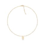Collana in Oro Giallo con Perle Alternate e Bimba con Diamantino Le Bebé - Le Perle