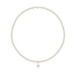 Collana di Perle con Bimbo in Oro Bianco e Diamantino Le Bebé - Le Perle