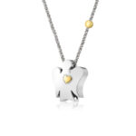 Collana Angelo Grande con Cuore e Pepita in Oro 9kt R. Giannotti Alchimia