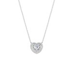 Girocollo Cuore Bianco con Doppio Contorno di Zirconi in Argento Donna Amen