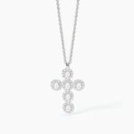 Collana con Croce in Zirconi Bianchi Donna Mabina