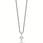 Collana in Acciaio con Croce e Zirconi Bianchi Uomo Liujo
