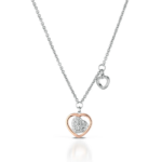 Collana con Cuori Pendenti in Zirconi e Rosè Donna R. Giannotti Trilogia d'Amore