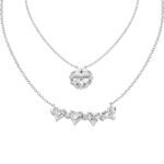 Girocollo Quadrifoglio/Cuore in Zirconi Bianchi in Argento Donna Amen