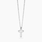Collana in Acciaio Maglia Figaro con Croce Uomo Kidult