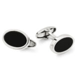 Gemelli Ovali in Argento con Onice Nero Uomo Unoaerre