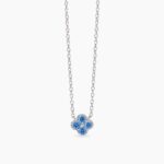 Girocollo con Ciondolo Fiore in Zirconi Azzurri in Argento Donna Mabina