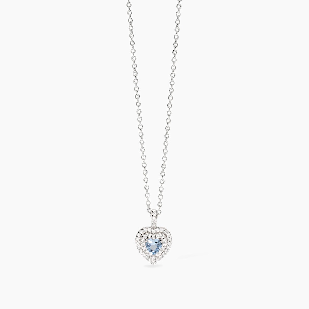 Girocollo-con-cuore-acquamarina-e-doppio-contorno-mabina-in-argento-553824-1.jpg Girocollo con Pendente Cuore Acquamarina e Doppio Contorno in Argento Donna Mabina - immagine 1