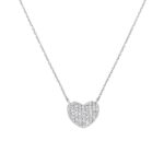 Girocollo con Cuore Piatto Pavè di Zirconi in Argento Donna Amen