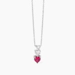 Collana in Argento Trilogy di Cuori con Rubino Donna Mabina