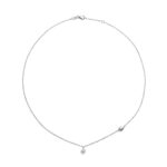 Girocollo Oro Bianco 18kt con Diamante 0.07ct e Sagoma Bimba Le Bebé