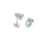 Orecchini Acquamarina Ovale e Diamante in Oro Donna R. Giannotti