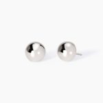 Orecchini in Argento a Bottone Lucidi Donna Mabina