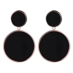 Orecchini Pendenti Doppio Disco in Onice Nero Rosè Donna Bronzallure