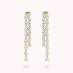 Orecchini in Bronzo Dorato Tennis Doppio in Zirconi Donna Bronzallure