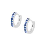 Orecchini Cerchietto con Zirconi Blu Amen