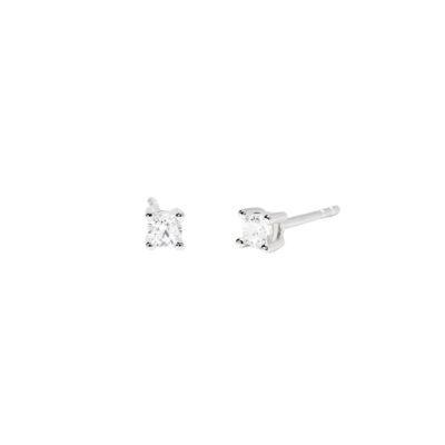 Orecchini punto luce con diamanti sintetici in laboratorio mabina in argento 563892