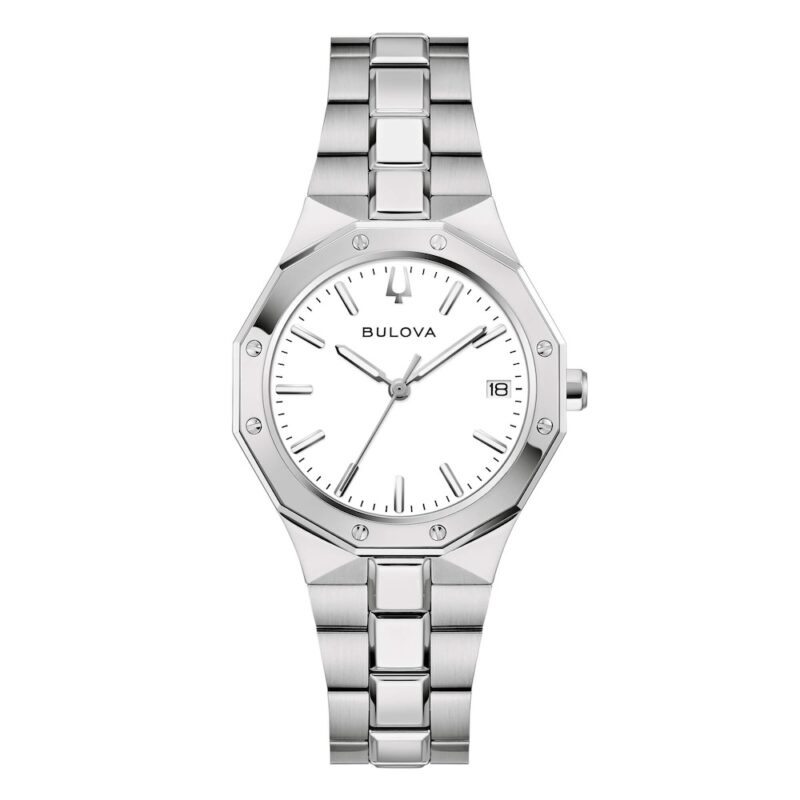 Orologio bulova donna octagon lady bianco 96M172