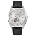 Orologio Bulova Automatico Bianco in Pelle Nero Surveyor Uomo 96A272